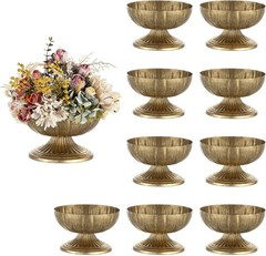 NUPTIO Gold Compote Vase 10-Piece Set 5.4″ H Wedding Centerpieces New