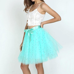 Mint Green Glitter Tulle Rolls 6 Inch by 10 Yards Sequin Tulle Fabric Ribbon for