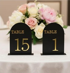 Luxury Double Sided 6×7 Black Acrylic Table Numbers 1-20 with Stands