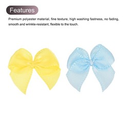 100 x Mini Ribbon Bows 1″ Mini Fabric Satin Ribbon Flower Bows Blue & Yellow