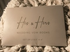 ZICOTO Modern His & Hers Wedding Vow Books Set of 2, 2.5×4 Cream/Beige