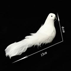 Artificial Doves Bird Garden Home Indoors 2pcs Clip Feather Home Lover