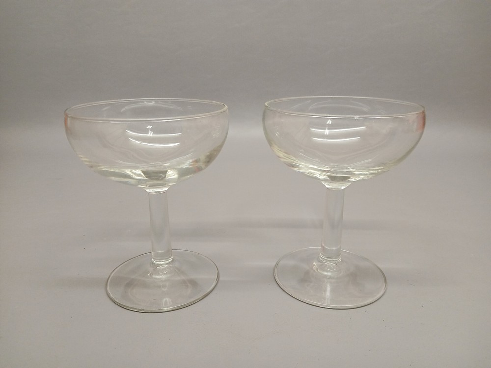 Vintage Set of 2 Champagne Glasses Coupes France