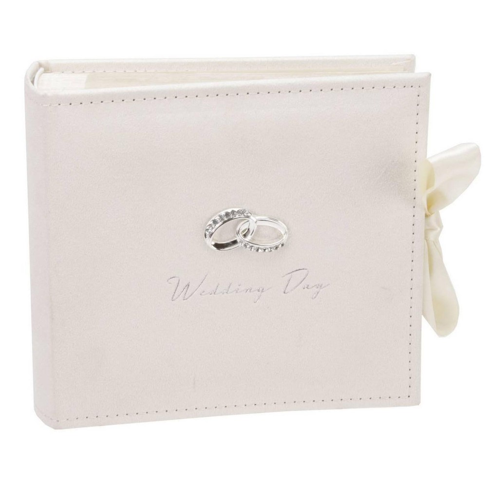 Amore Suede Wedding Photo Album with Silver Rings WG273