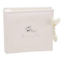 Amore Suede Wedding Photo Album with Silver Rings WG273