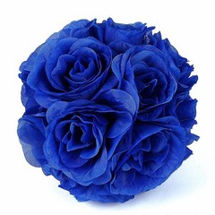 2 ROYAL BLUE 7″ Silk Roses Flowers Kissing Balls Wedding Events Centerpieces