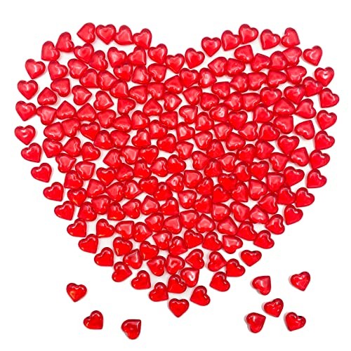 200pcs 3D Red Acrylic Heart Decorations, 22 mm Acrylic Hearts Red-22mm-200pcs