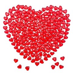200pcs 3D Red Acrylic Heart Decorations, 22 mm Acrylic Hearts Red-22mm-200pcs