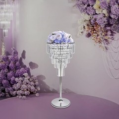 5 Tier Crystal Flower Stand Wedding Party Events Table Decor Metal Pedestal