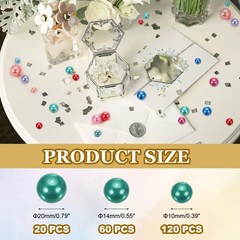200 Pcs Pearl Bead for Vase Filler 20/14/10mm Floating Beads(Dark Green)