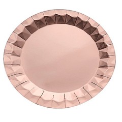 25 ROSE GOLD Metallic Round 12″ Paper Dinner Plates Geometric Design Tableware