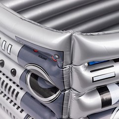 24″ x 12″ Silver Inflatable 80’s Themed Boom Box Party Drinks Cooler Events Home