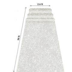 Glitter Carpet Runner 2.6FT x 30FT – Premium Non-Woven Sparkle Rug for Weddin…