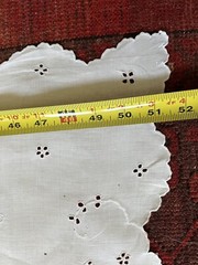2 VTG Italian Hand Embroidery Floral Stem Chalice Goblet Figure Runners 51″ x18″