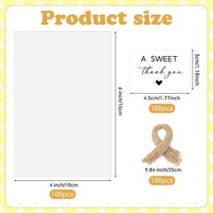 100 Sweet Thank You Tags for Candy Bags – Wedding & Baby Shower Favor Labels, 4x