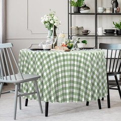 12 Pcs Sage Green Gingham Tablecloth Decorations, Disposable Round Green