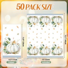 100 Pcs Fall Paper Napkins, 3-Ply Pumpkin Maple Leaves Guest Dinner Hand Towe…
