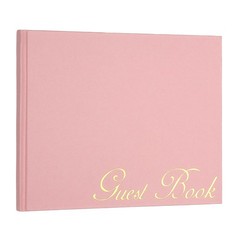 Elegant Guestbook, 9″x7″ Offset Paper Wedding Guest Book, Pink