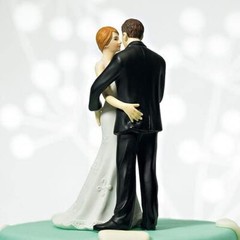 Main Squeeze Cheeky Couple Funny Wedding Cake Topper Medium Skin Tone