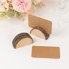 Natural 10 Semicircle 2.5″ Wood Table Sign Holders Place Cards Party Decorations