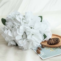 White 5 Silk Hydrangea Bushes Wedding Flowers Bouquets Party Centerpieces SALE