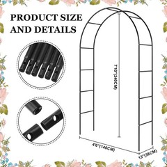 Lounsweer 7.8FT Metal Wedding Arch Trellis for Ceremony, Rustproof Garden Arb…