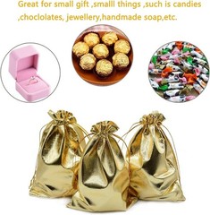 Versatile Gold Drawstring Organza Gift Bags – 4×6 – 100 Pieces for All Occasions