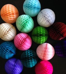 5-25x 20 Color 4 8 12 HoneyComb Tissue Paper Ball Lantern Pom Poms Wedding Decor