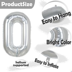 11 Balloon Numbers 40 inch Silver Number Balloon for 11th Birthday Number 11