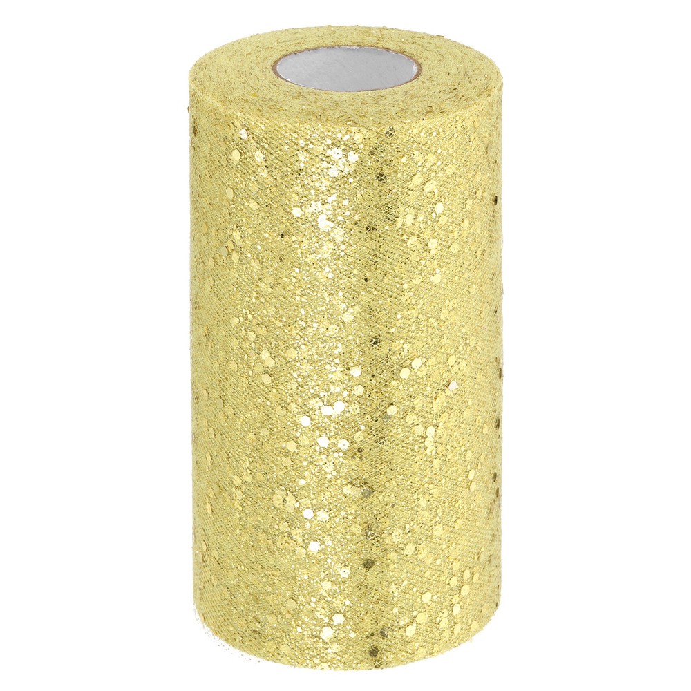 Tulle Fabric Rolls 6″ by 50 Yards Fabric Spool Tulle for DIY, Light Yellow