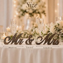 Mr and Mrs Sign for Wedding Table Decor, Mr & Mrs Wooden Signs, Rustic Weddin…