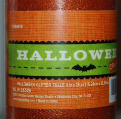 Orange Halloween Glitter Tulle – 6″ x 25 Yards – Set of 3 – Craft Supplies