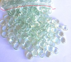 10 Lb. Flat Glass Marbles/Pebbles for Vase Filler Etc (Clear, 0.65″ ~900 PCs)