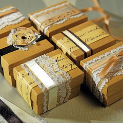 12pk Vintage Style DIY Favor Box Kit Bridal Shower Wedding Favor Boxes