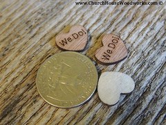 100 wooden We Do hearts rustic wedding, venue decor, confetti, invitations USA