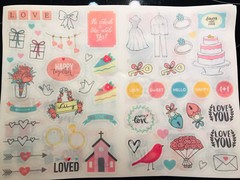 230 Stickers + Colouring Card Stickers Wedding Photo Album Vintage Guest Book