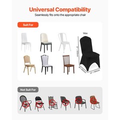 50PCS Stretch Spandex Folding Chair Covers Black Durable Decoration Formal