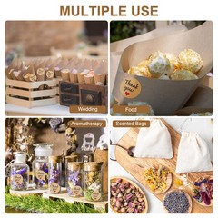 30Pcs Dried Flower Confetti Cone with Rose Petal & Sticker Light Yellow/Pink