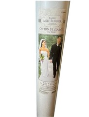 Wedding Fabric aisle runner White 100′ x 36″ Ceremonies, Events scroll pattern