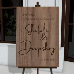 Timber Welcome Event Vertical Signage – Style 1