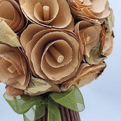 Artificial 13″ Wood Bouquet Floral / Wedding Decor w/ Ribbon