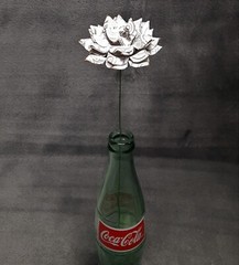 Handmade Paper Flower on stem (Gray Pattern No.4) for Wedding, St. Valentine’s