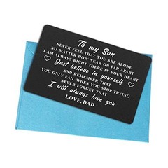 DEGASKEN To My Son Gifts Wallet Card from Dad, Encouragement 03 Son from Dad