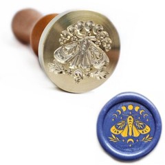 Magic Moth Moon Phrase Universe Wax Seal Stamp, for Invitation, Cards, Wedding