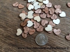 100 wooden love hearts rustic wedding table confetti, invitations USA