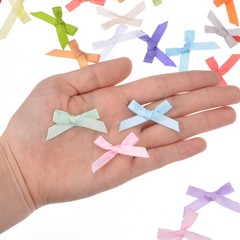 100-Pack Mini Craft Ribbon Bow,1×1.6 Inch for Craft DIY[Light Grey]