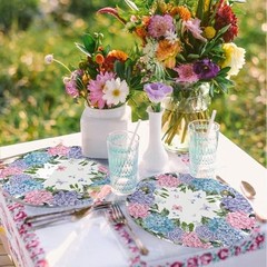 Paper Placemats Disposable 50 Pack Placemats 13.7 Inch Floral Place Hydrangea