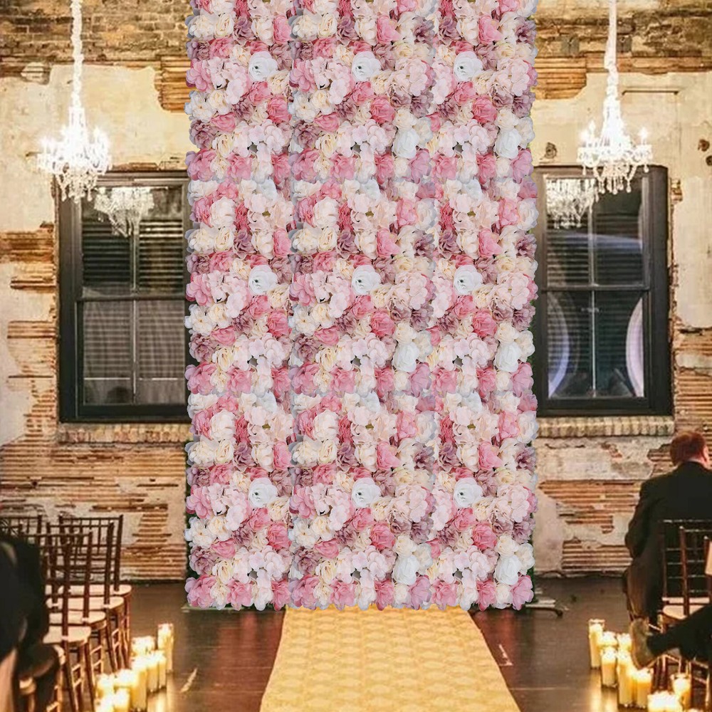 Flower Wall Panel Artificial Flower Wall Backdrop Flower Decoration 12 Pcs