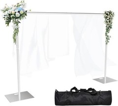 Pipe and Drape Backdrop Stand Kit Backdrop Stand for Parties 10*10FT Silver