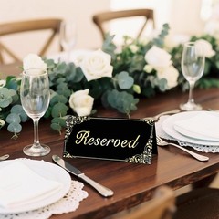 18 Pack Gold Reserved Table Signs for Wedding Party Restaurant – Double Sided…